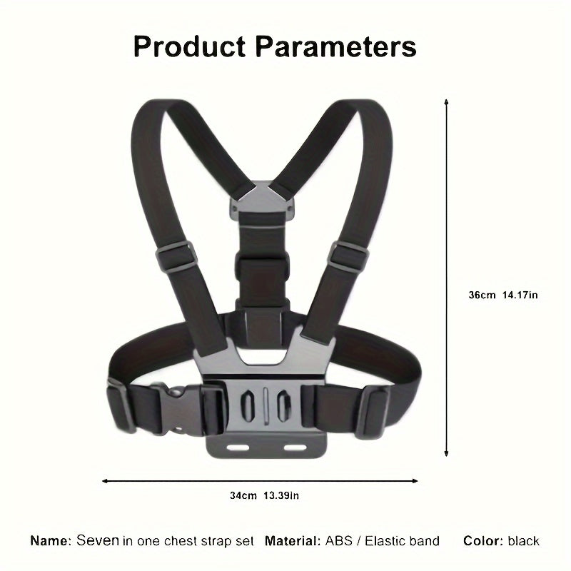 Durable Phone Holder 5-in-1 Chest Mount Phone Holder | Durable ABS Material, Adjustable Strap, Ergonomic Shoulder Design - Perfect for Vlogging, Fishing, Hiking & Live Streaming