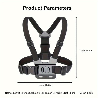Durable Phone Holder 5-in-1 Chest Mount Phone Holder | Durable ABS Material, Adjustable Strap, Ergonomic Shoulder Design - Perfect for Vlogging, Fishing, Hiking & Live Streaming